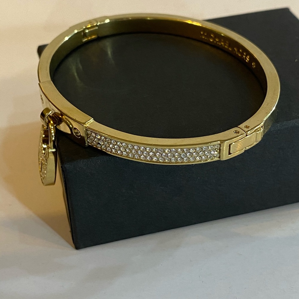 Michael Kors Gold and Crystal Locket Bracelet - Picture 5 of 8